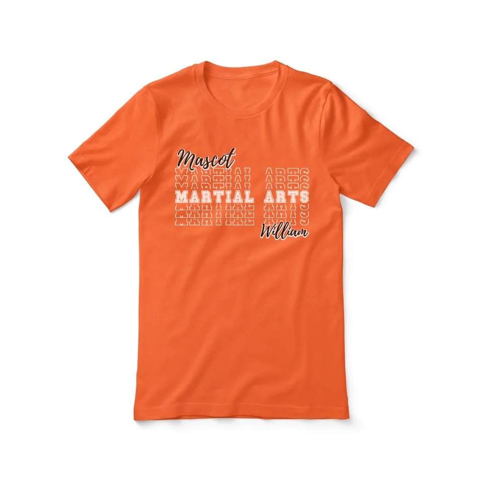 Custom Martial Arts Shirt With Mascot and Martial Artist Name on a Unisex T-Shirt