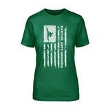 Martial Arts Grandma Vertical Flag on a Unisex T-Shirt with a White Graphic