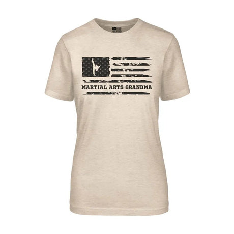 Martial Arts Grandma Horizontal Flag on a Unisex T-Shirt with a Black Graphic