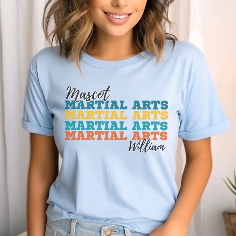 Personalized Martial Arts Martial Arts Martial Arts Shirt With Mascot and Martial Artist Name on a Unisex T-Shirt