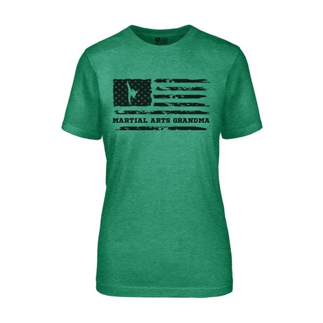 Martial Arts Grandma Horizontal Flag on a Unisex T-Shirt with a Black Graphic