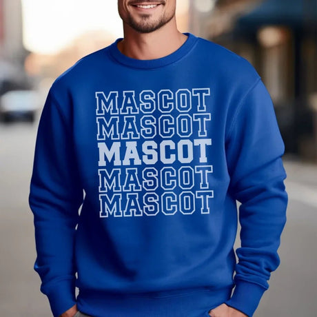 Custom on a Sweatshirt With Mascot Name on a Sweatshirt