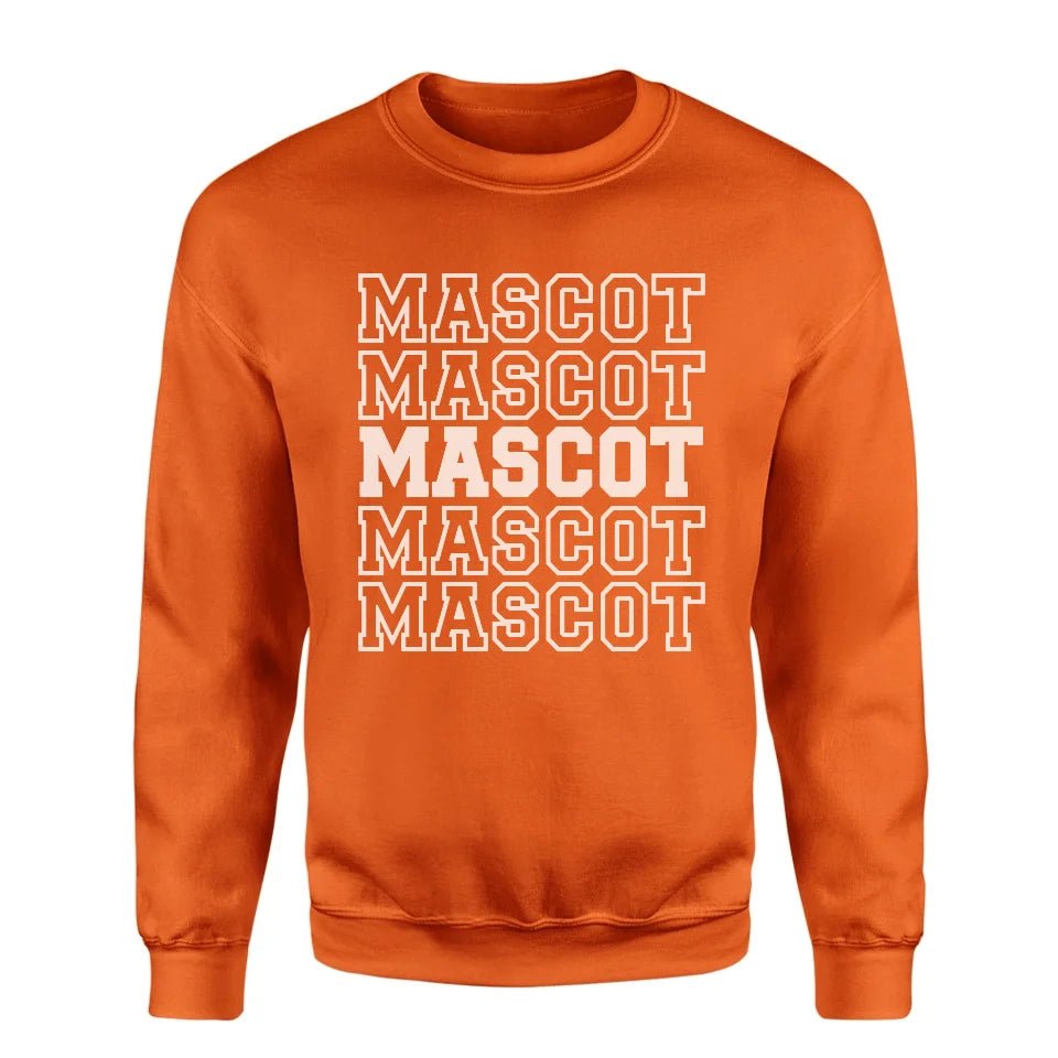 Custom on a Sweatshirt With Mascot Name on a Sweatshirt