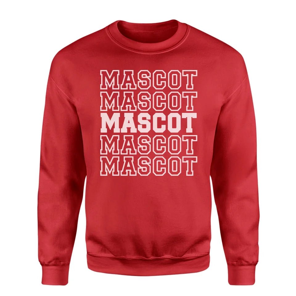 Custom on a Sweatshirt With Mascot Name on a Sweatshirt