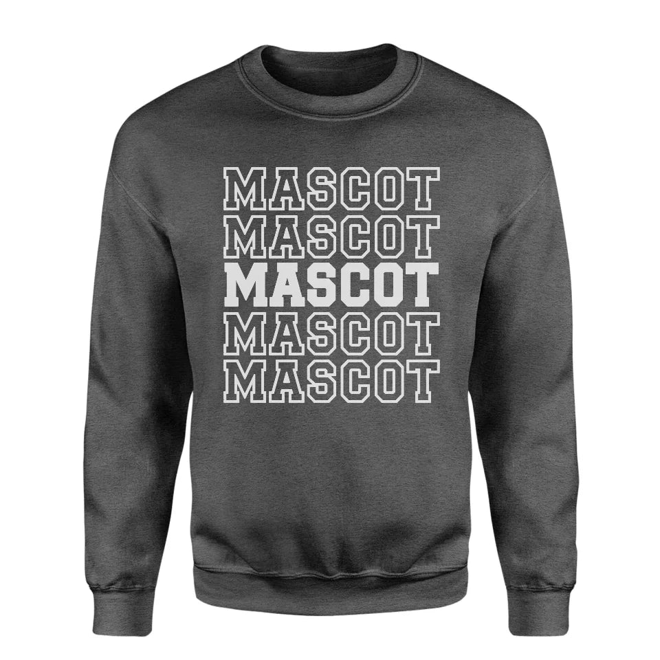 Custom on a Sweatshirt With Mascot Name on a Sweatshirt