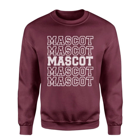 Custom on a Sweatshirt With Mascot Name on a Sweatshirt