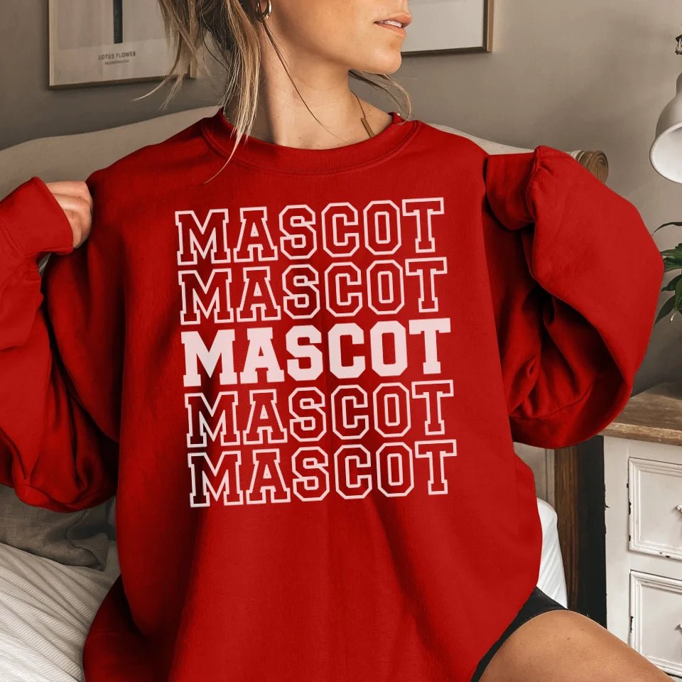 Custom on a Sweatshirt With Mascot Name on a Sweatshirt