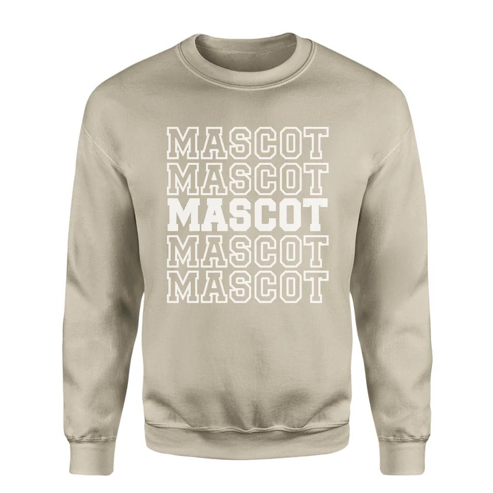 Custom on a Sweatshirt With Mascot Name on a Sweatshirt