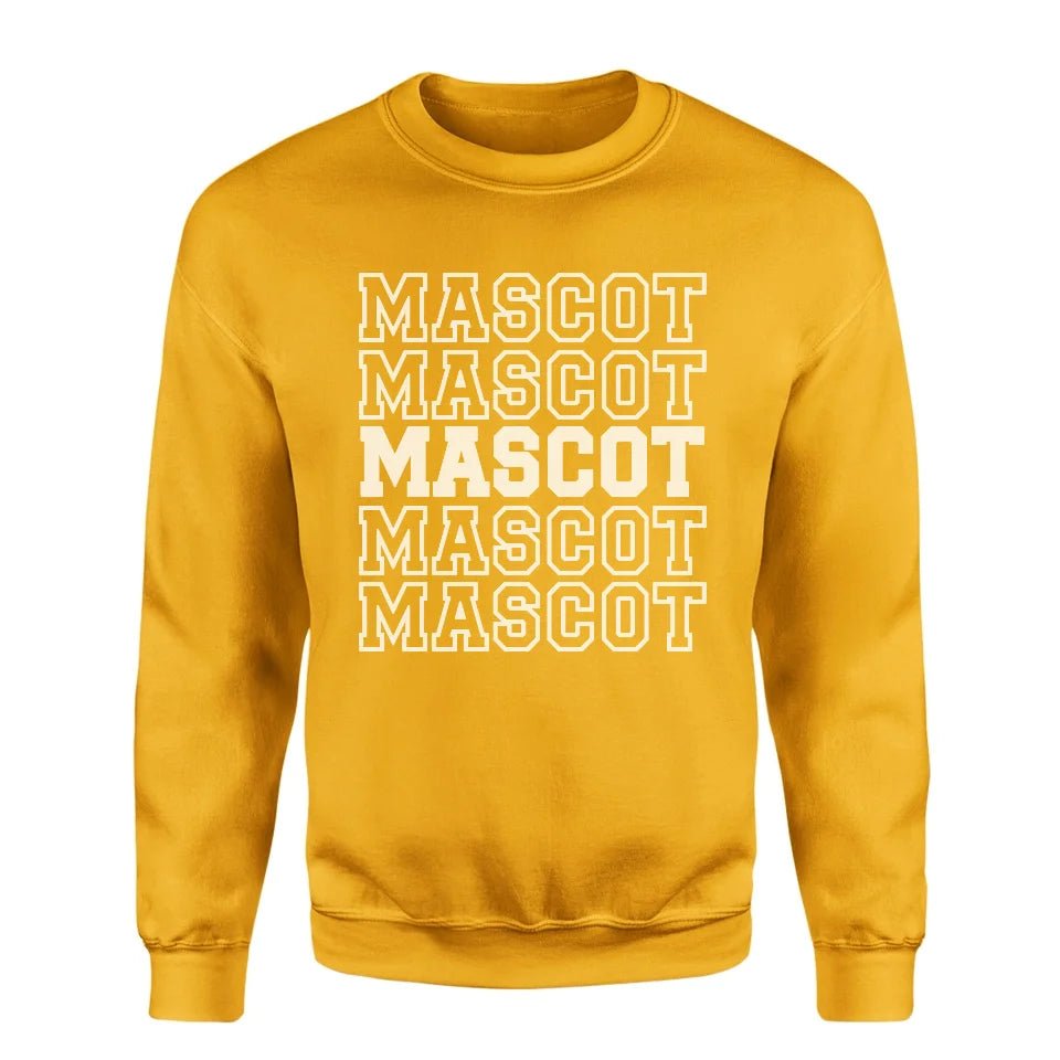 Custom on a Sweatshirt With Mascot Name on a Sweatshirt