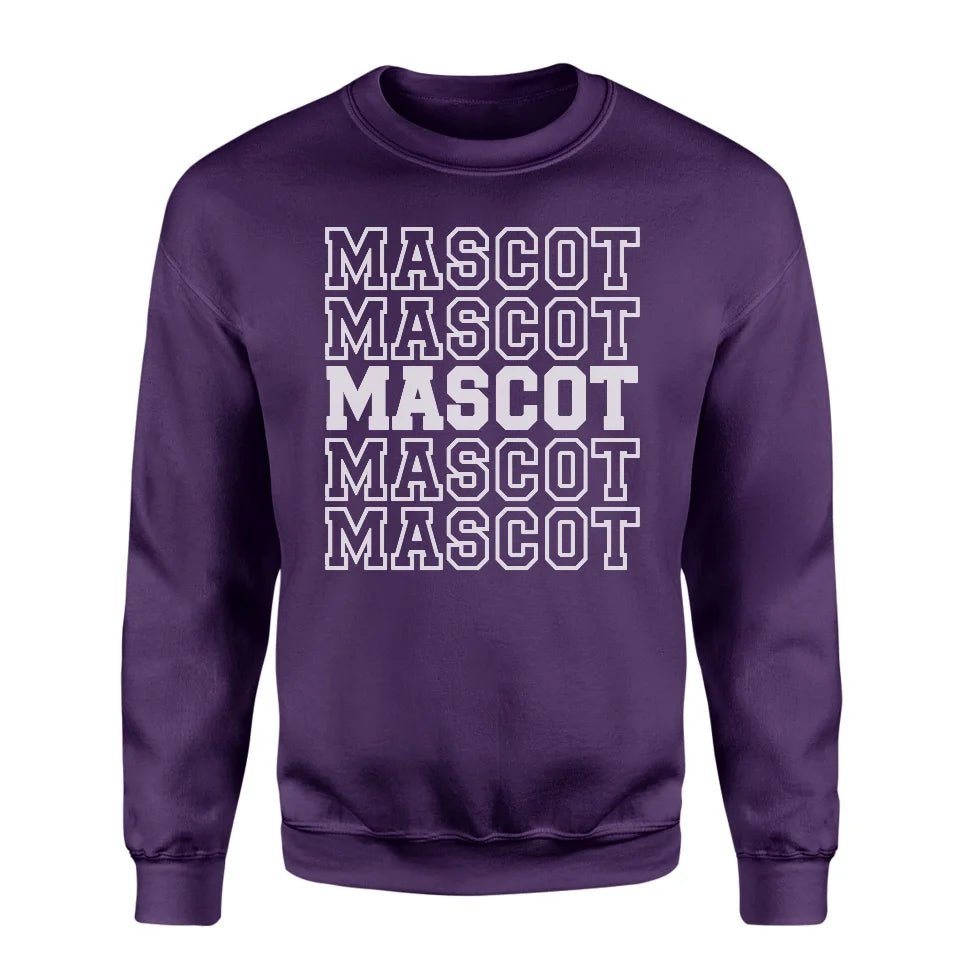 Custom on a Sweatshirt With Mascot Name on a Sweatshirt