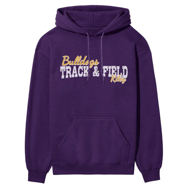 Custom Pole Vault Mascot and Pole Vaulter Name on a Hoodie with a White Graphic