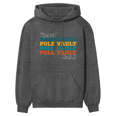 Personalized Pole Vault Pole Vault Pole Vault on a Hoodie With Mascot and Pole Vaulter Name on a Hoodie