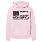 Pole Vault Dad Horizontal Flag on a Hoodie with a Black Graphic