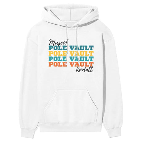 Personalized Pole Vault Pole Vault Pole Vault on a Hoodie With Mascot and Pole Vaulter Name on a Hoodie