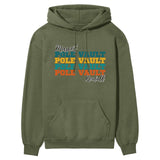 Personalized Pole Vault Pole Vault Pole Vault on a Hoodie With Mascot and Pole Vaulter Name on a Hoodie