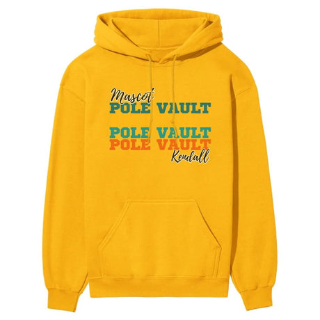 Personalized Pole Vault Pole Vault Pole Vault on a Hoodie With Mascot and Pole Vaulter Name on a Hoodie