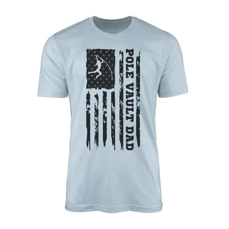 Pole Vault Dad Vertical Flag on a Men's T-Shirt with a Black Graphic