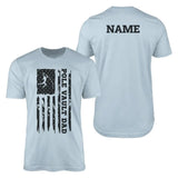 Pole Vault Dad Vertical Flag With Pole Vaulter Name on a Men's T-Shirt with a Black Graphic