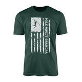 Pole Vault Grandpa Vertical Flag on a Men's T-Shirt with a White Graphic