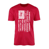 Pole Vault Grandpa Vertical Flag on a Men's T-Shirt with a White Graphic