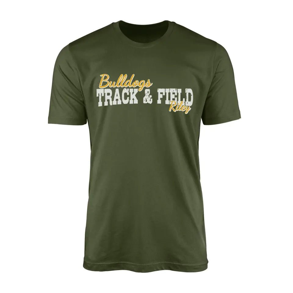 Custom Pole Vault Mascot and Pole Vaulter Name on a Men's T-Shirt with a White Graphic