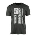 Pole Vault Grandpa Vertical Flag on a Men's T-Shirt with a White Graphic