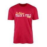 Custom Pole Vault Mascot and Pole Vaulter Name on a Men's T-Shirt with a White Graphic