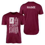 Pole Vault Grandpa Vertical Flag With Pole Vaulter Name on a Men's T-Shirt with a White Graphic