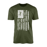 Pole Vault Grandpa Vertical Flag on a Men's T-Shirt with a White Graphic