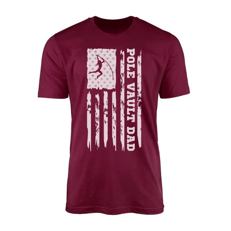Pole Vault Dad Vertical Flag on a Men's T-Shirt with a White Graphic