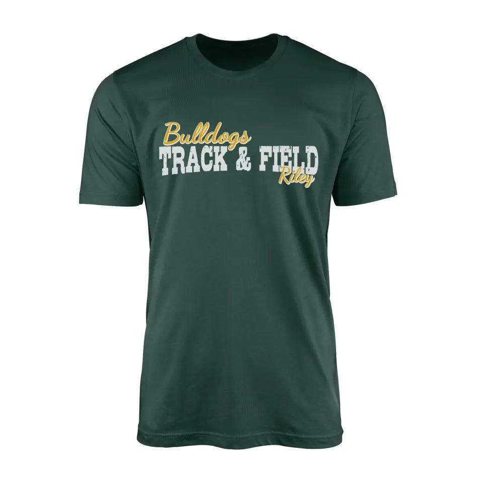Custom Pole Vault Mascot and Pole Vaulter Name on a Men's T-Shirt with a White Graphic