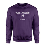 Pole Vault Mom with Pole Vaulter Icon and Pole Vaulter Name on a Sweatshirt with a White Graphic