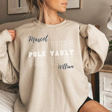 Custom Pole Vault on a Sweatshirt With Mascot and Pole Vaulter Name on a Sweatshirt