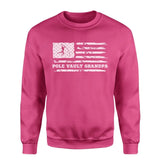 Pole Vault Grandpa Horizontal Flag on a Sweatshirt with a White Graphic