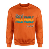 Personalized Pole Vault Pole Vault Pole Vault on a Sweatshirt With Mascot and Pole Vaulter Name on a Sweatshirt