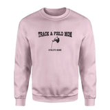 Pole Vault Mom with Pole Vaulter Icon and Pole Vaulter Name on a Sweatshirt with a Black Graphic