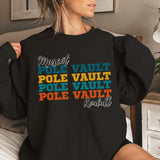 Personalized Pole Vault Pole Vault Pole Vault on a Sweatshirt With Mascot and Pole Vaulter Name on a Sweatshirt