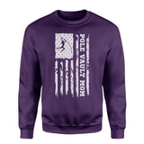 Pole Vault Mom Vertical Flag on a Sweatshirt with a White Graphic