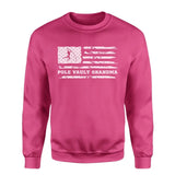 Pole Vault Grandma Horizontal Flag on a Sweatshirt with a White Graphic