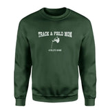 Pole Vault Mom with Pole Vaulter Icon and Pole Vaulter Name on a Sweatshirt with a White Graphic