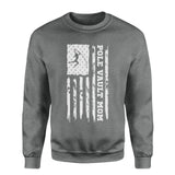 Pole Vault Mom Vertical Flag on a Sweatshirt with a White Graphic