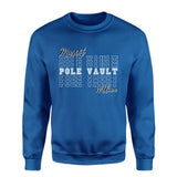 Custom Pole Vault on a Sweatshirt With Mascot and Pole Vaulter Name on a Sweatshirt