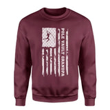Pole Vault Grandpa Vertical Flag on a Sweatshirt with a White Graphic