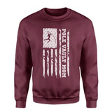 Pole Vault Mom Vertical Flag on a Sweatshirt with a White Graphic