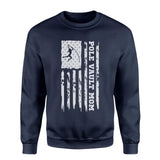 Pole Vault Mom Vertical Flag on a Sweatshirt with a White Graphic