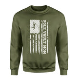 Pole Vault Mom Vertical Flag on a Sweatshirt with a White Graphic