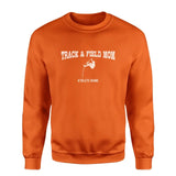 Pole Vault Mom with Pole Vaulter Icon and Pole Vaulter Name on a Sweatshirt with a White Graphic