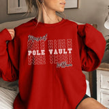 Custom Pole Vault on a Sweatshirt With Mascot and Pole Vaulter Name on a Sweatshirt