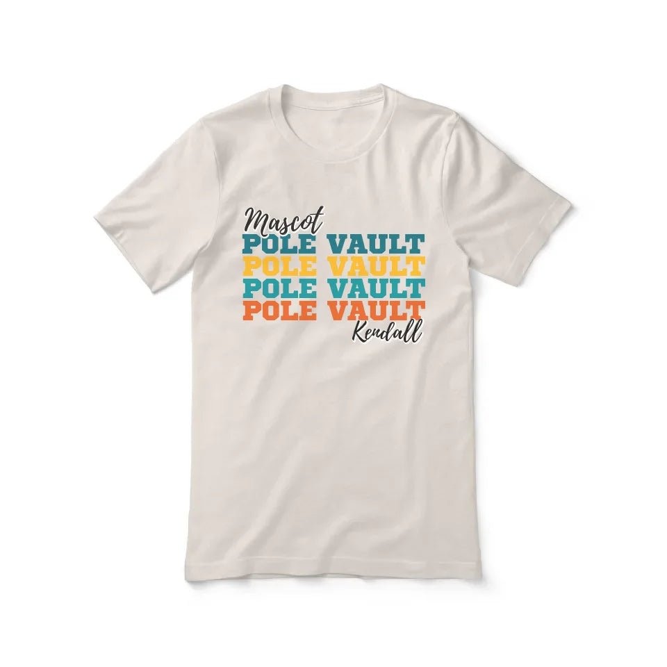 Personalized Pole Vault Pole Vault Pole Vault Shirt With Mascot and Pole Vaulter Name on a Unisex T-Shirt