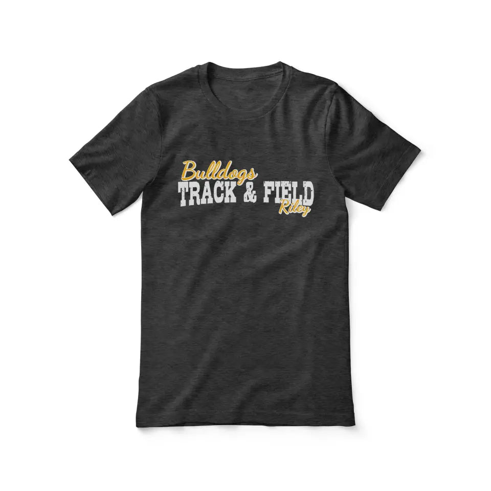 Custom Pole Vault Mascot and Pole Vaulter Name on a Unisex T-Shirt with a White Graphic